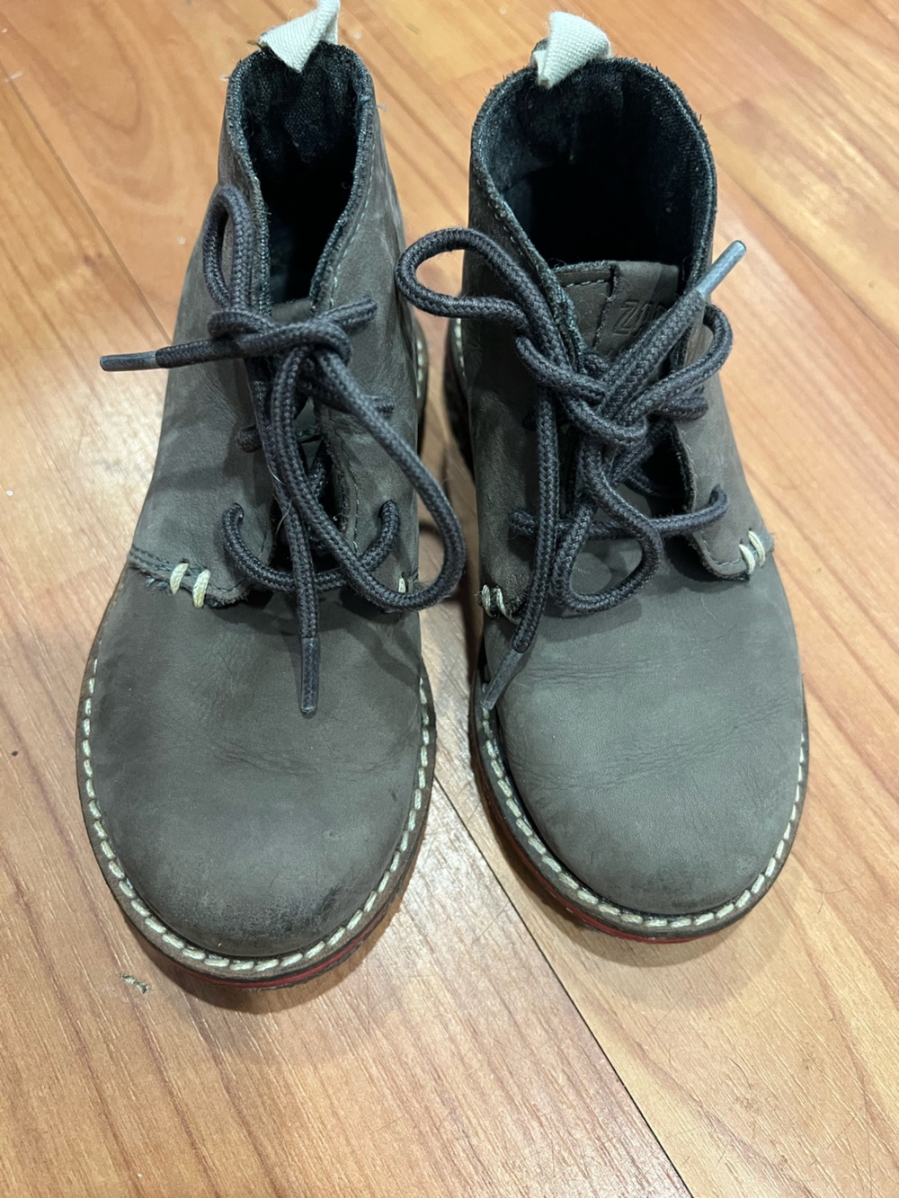 Zara Kids Dark Brown Lace-Up Ankle Boots